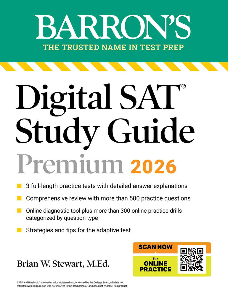 Digital SAT Study Guide Premium, 2026: 4 Practice Tests + Comprehensive Review + Online Practice image - Non-Fiction - Image - Pop Weasel