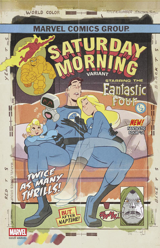 FANTASTIC FOUR #31 SEAN GALLOWAY SATURDAY MORNING VARIANT [DOOM] - Image