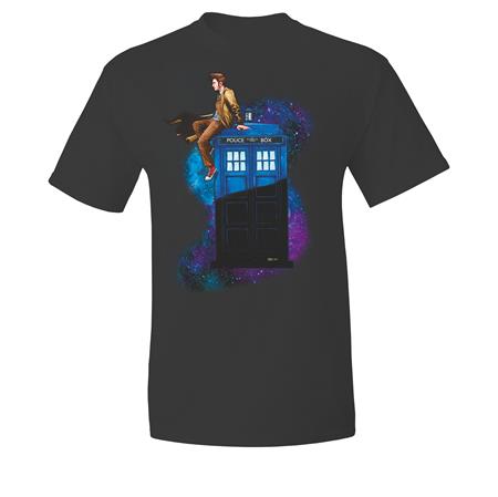Doctor Who Tenth Doctor On Tardis T-shirt Xl - Image