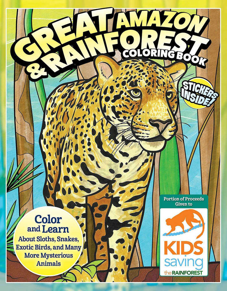 Great Amazon & Rainforest Coloring Book: Color and Learn About Sloths, Snakes, Exotic Birds and Many More Mysterious Animals - Childrens Books - Image - Pop Weasel