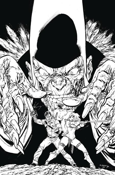 Red Sonja Vs The Army Of Darkness #3  I Inc 1:15 Tim Seeley Line Art Virgin Var - Image