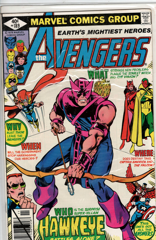 Pre-Owned - The Avengers #189  (November 1979) Scanned Image Pop Weasel Pre-Owned Comics