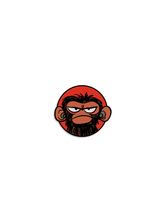 Grumpy Monkey Enamel Pin - Image