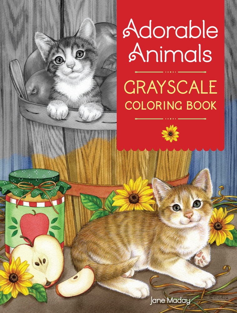 Adorable Animals Grayscale Coloring Book - Books - Image - Pop Weasel