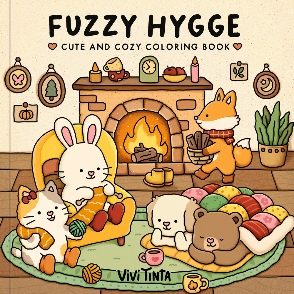 Fuzzy Hygge - Colouring Book - Image - Pop Weasel