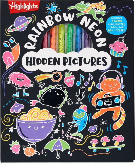 Rainbow Neon Hidden Pictures | Hardcover image