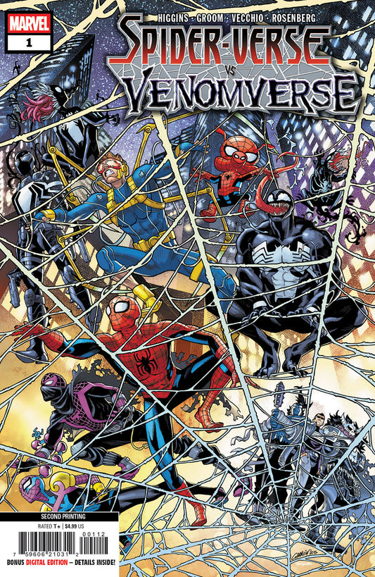 SPIDER-VERSE VS. VENOMVERSE #1 JAVIER GARRON 2ND PRINTING VARIANT - Image