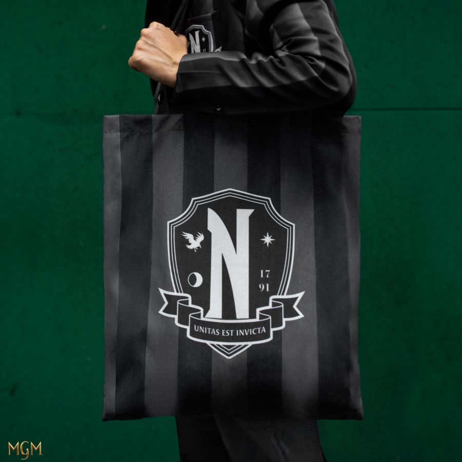 Pop Weasel - Image 3 of Wednesday (TV) - Nevermore Academy Tote Bag - Cinereplicas - Bags, Wallets & Purses - Image - Pop Weasel