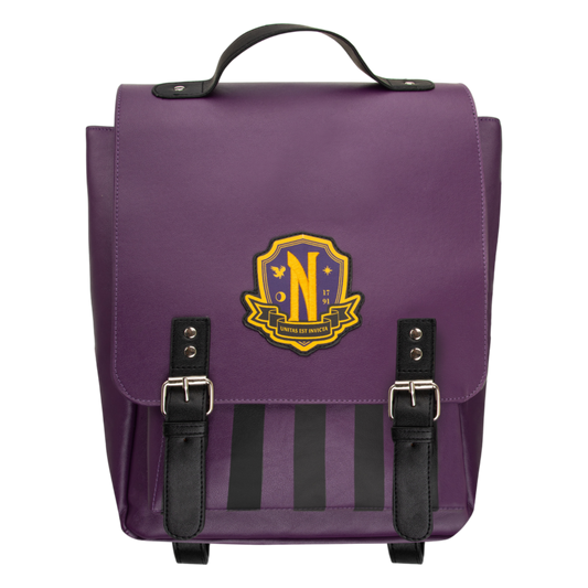 Pop Weasel Image of Wednesday (TV) - Nevermore Academy Backpack (Purple) - Cinereplicas