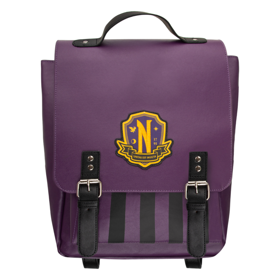 Pop Weasel Image of Wednesday (TV) - Nevermore Academy Backpack (Purple) - Cinereplicas