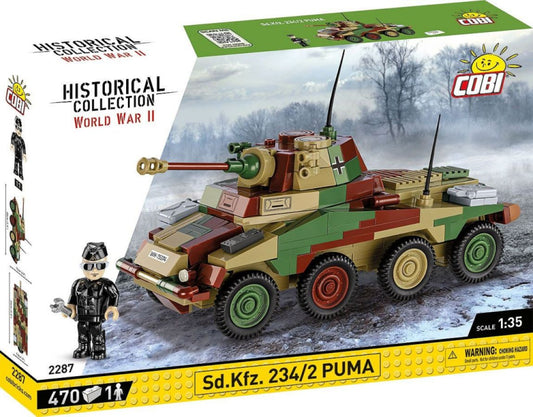 Image Pop Weasel - Image 2 of World War 2 - Sd.Kfz. 234/2 Puma (470 Piece Kit) - Cobi