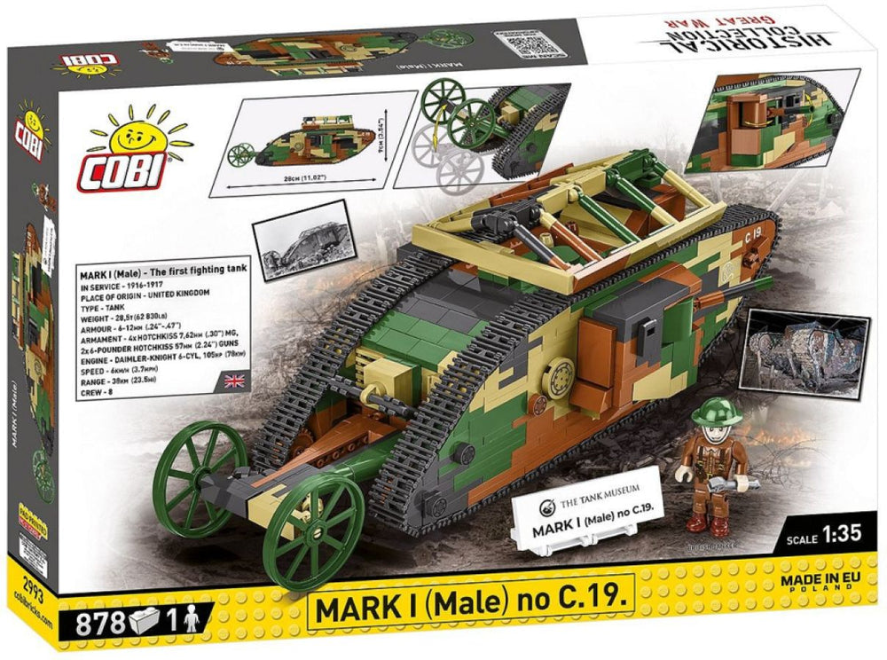 Image Pop Weasel - Image 3 of Great War - Mark I Male no C.19 (878 Piece Kit) - Cobi - Model - Image - Pop Weasel