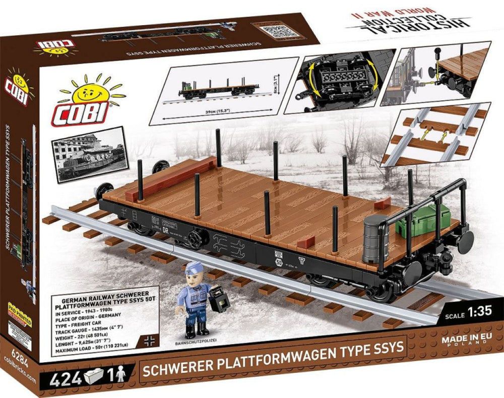 Image Pop Weasel - Image 3 of Trains - Schwerer Plattwormwagen Type Ssys 1:35 Scale [424 Pcs] - Cobi - Model - Image - Pop Weasel