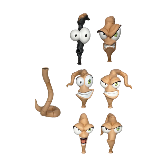 Pop Weasel Image of Earthworm Jim - Worm Body Jim & Heads Accessory Pack - Premium DNA Toys