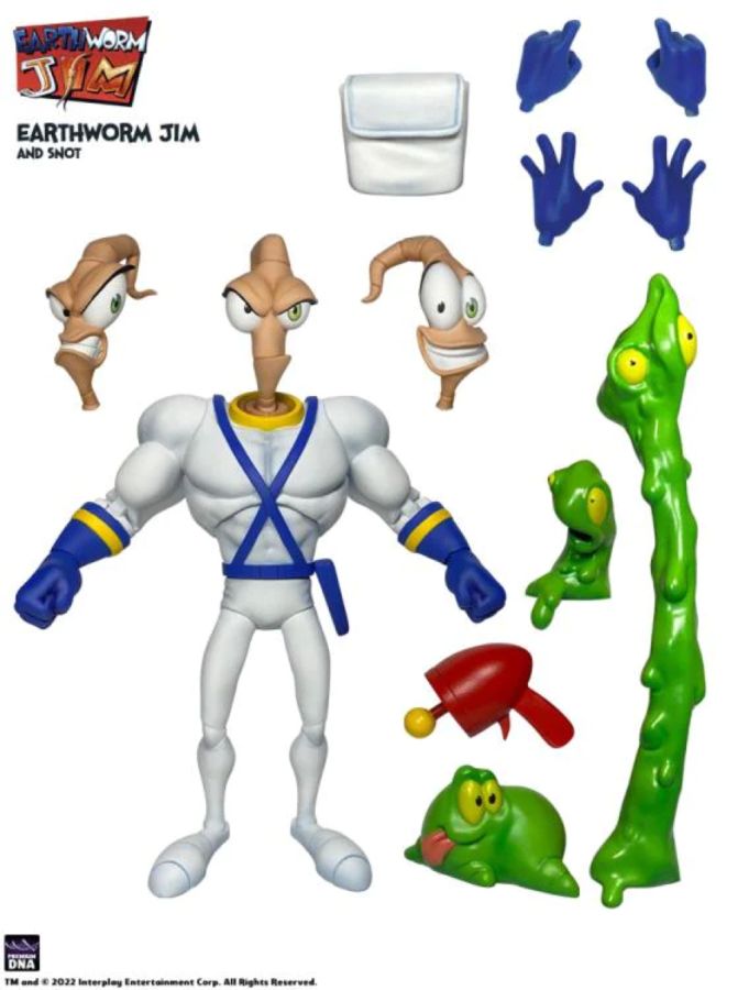 Pop Weasel - Image 6 of Earthworm Jim - Earthworm Jim & Snott Action Figure - Premium DNA Toys - Action Figure - Image - Pop Weasel