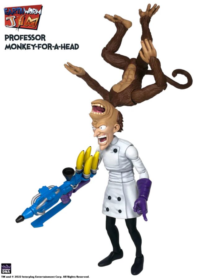 Pop Weasel - Image 4 of Earthworm Jim - Professor Monkey for a Head Figure - Premium DNA Toys - Action Figure - Image - Pop Weasel