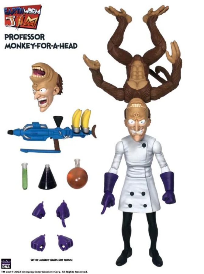 Pop Weasel - Image 6 of Earthworm Jim - Professor Monkey for a Head Figure - Premium DNA Toys - Action Figure - Image - Pop Weasel