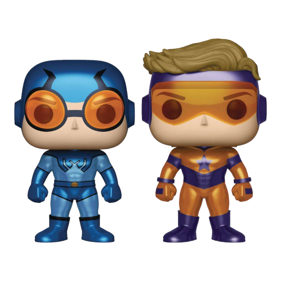 Pop Weasel Image of DC Comics - Blue Beetle & Booster Gold Metallic US Exclusive Pop! Vinyl 2-pack - Funko - Pop Vinyl - Image - Pop Weasel