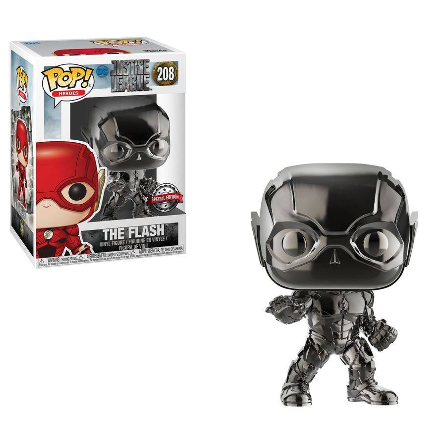 Pop Weasel Image of Justice League (2017) - Flash (Hematite) Chrome Pop! Vinyl - Funko