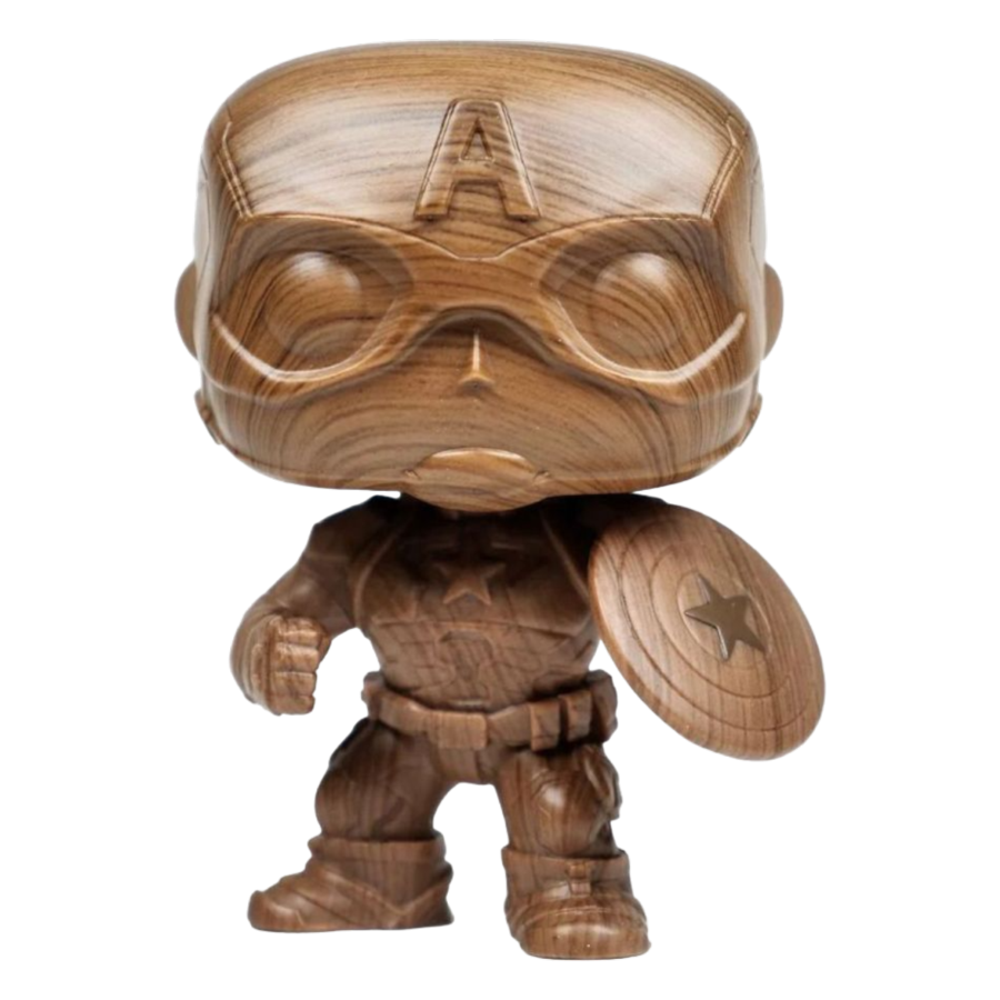 Pop Weasel Image of Marvel Comics - Captain America Wood Deco US Exclusive Pop! Vinyl - Funko - Pop Vinyl - Image - Pop Weasel