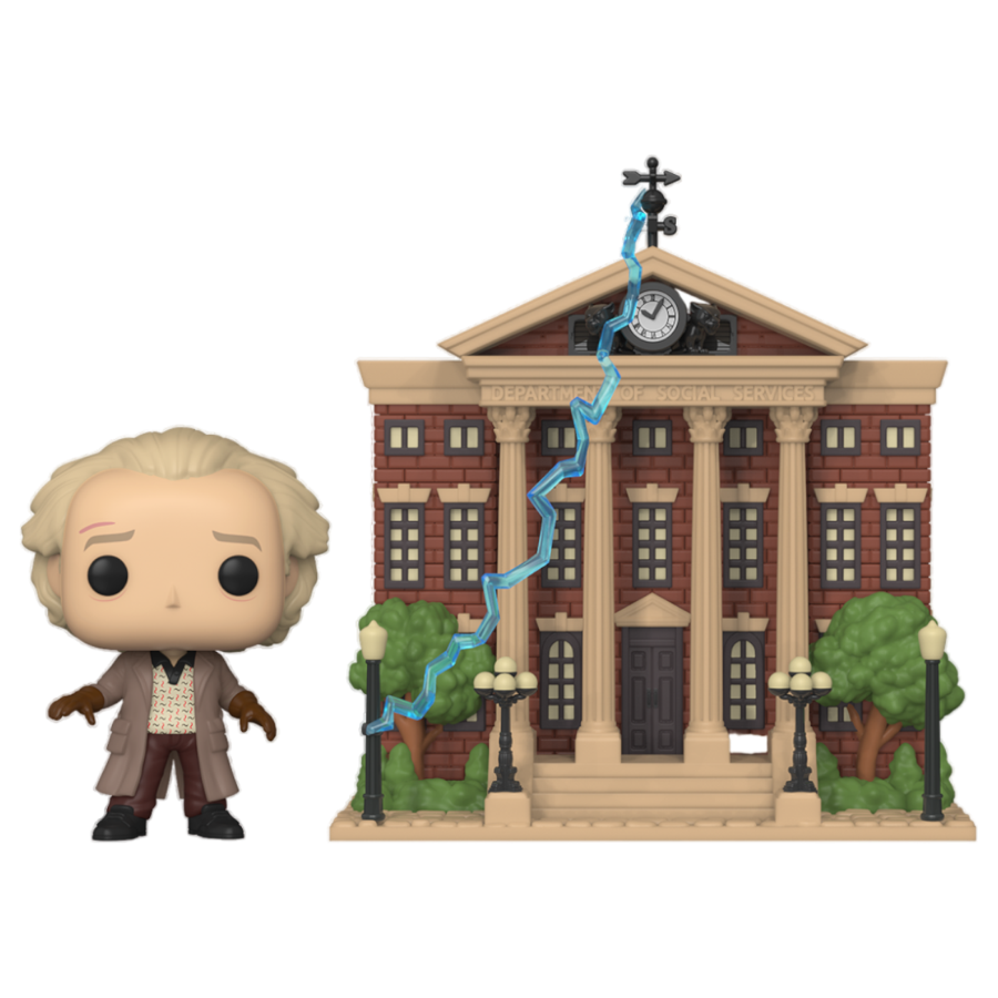 Pop Weasel Image of Back to the Future - Doc with Clock Tower Pop! Town - Funko - Pop Vinyl - Image - Pop Weasel