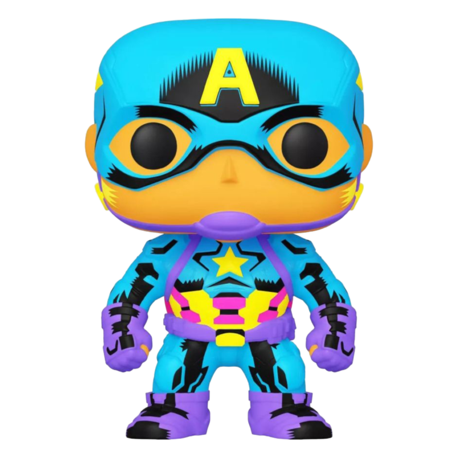 Pop Weasel Image of Marvel Comics - Captain America Black Light US Exclusive Pop! Vinyl [RS] - Funko - Pop Vinyl - Image - Pop Weasel