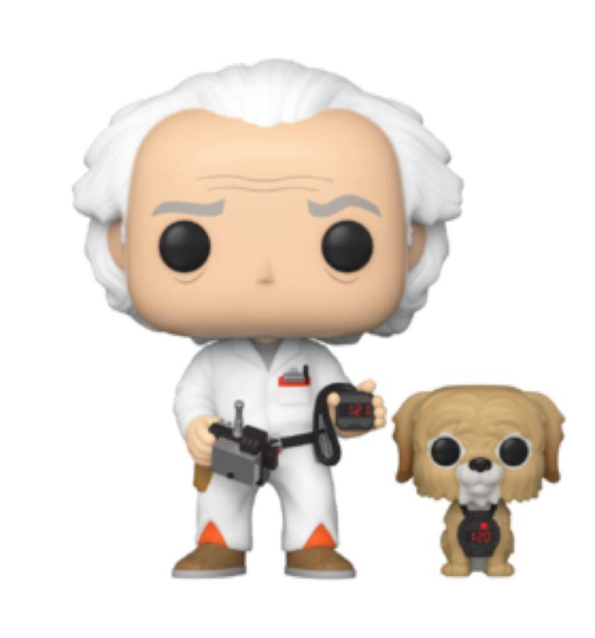 Pop Weasel Image of Back to the Future - Doc with Einstein US Exclusive Pop! Vinyl [RS] - Funko - Pop Vinyl - Image - Pop Weasel