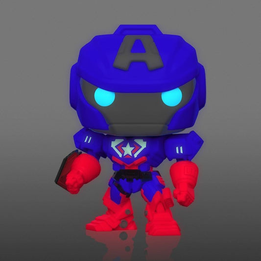 Pop Weasel - Image 2 of Avengers: Mech Strike - Captain America Marvel Mech Glow US Exclusive Pop! Vinyl [RS] - Funko