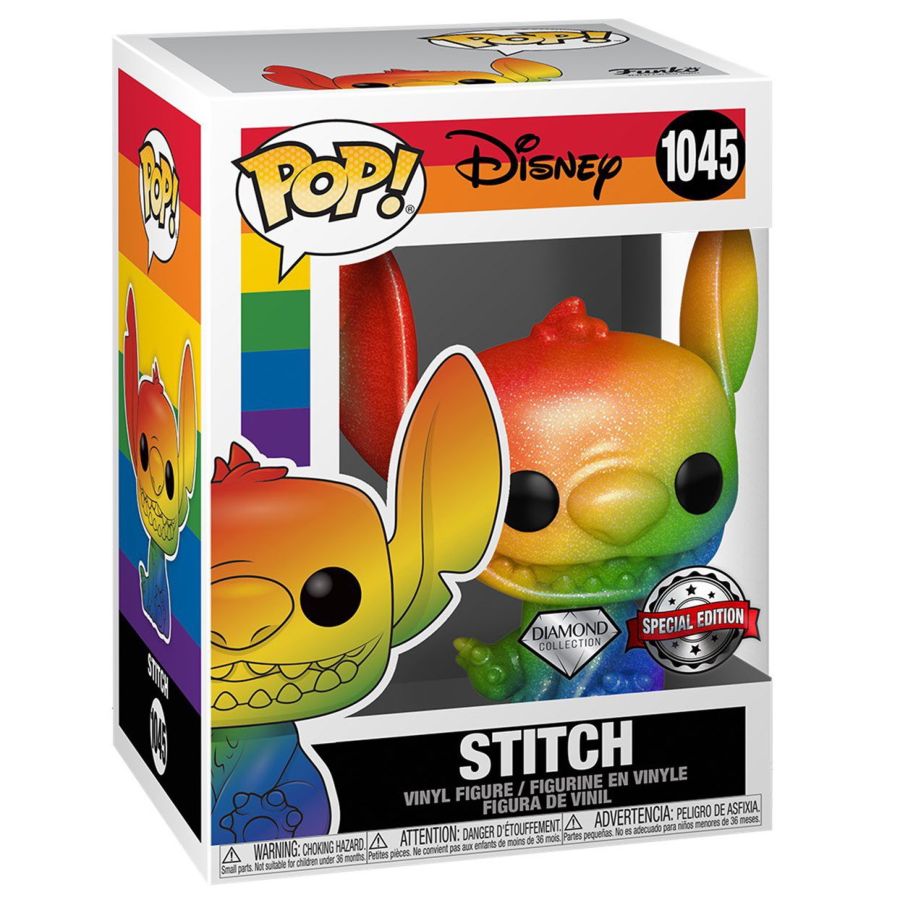 Pop Weasel - Image 2 of Lilo & Stitch - Stitch Rainbow Pride Diamond Glitter US Exclusive Pop! Vinyl [RS] - Funko - Pop Vinyl - Image - Pop Weasel