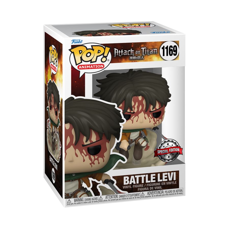 Pop Weasel - Image 2 of Attack on Titan - Levi Battle Blood-Splattered US Exclusive Pop! Vinyl [RS] - Funko - Pop Vinyl - Image - Pop Weasel