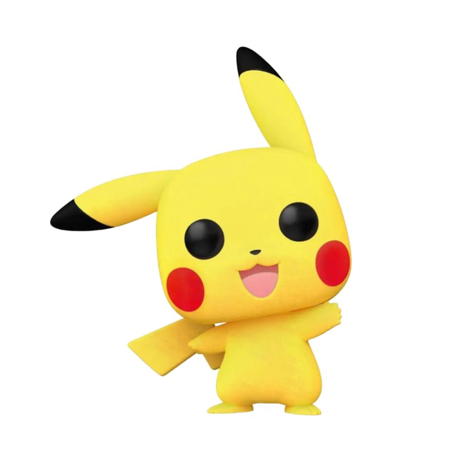 Pop Weasel - Image 2 of Pokemon - Pikachu Waving Flocked US Exclusive Pop! Vinyl [RS] - Funko - Pop Vinyl - Image - Pop Weasel