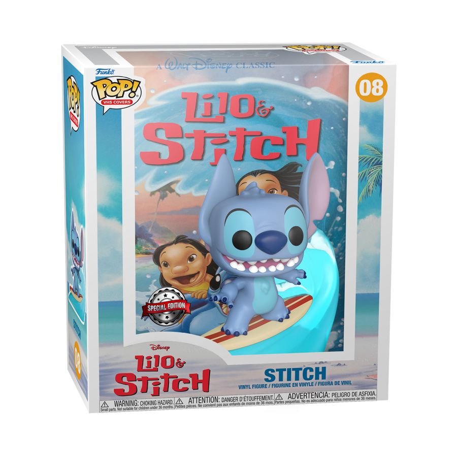 Pop Weasel - Image 2 of Lilo & Stitch - Stitch Surfing US Exclusive Pop! VHS Cover [RS] - Funko - Pop Vinyl - Image - Pop Weasel