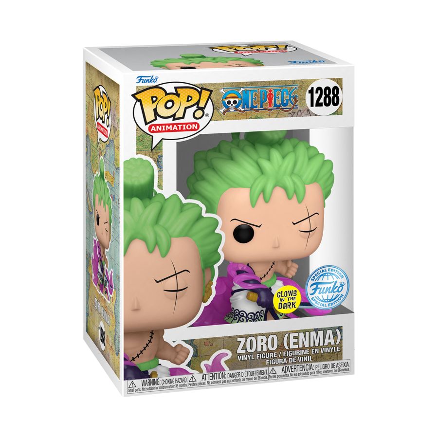 Image Pop Weasel - Image 4 of One Piece - Zoro with Enma US Exclusive Glow Pop! Vinyl [RS] - Funko - Pop Vinyl - Image - Pop Weasel