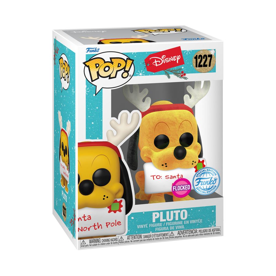 Pop Weasel - Image 3 of Disney - Pluto Holiday US Exclusive Flocked Pop! Vinyl [RS] - Funko - Pop Vinyl - Image - Pop Weasel