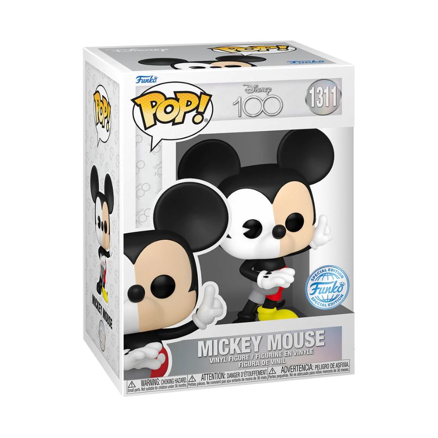 Pop Weasel - Image 3 of Disney 100th - Mickey Mouse (Split Colour) US Exclusive Pop! Vinyl [RS] - Funko - Pop Vinyl - Image - Pop Weasel