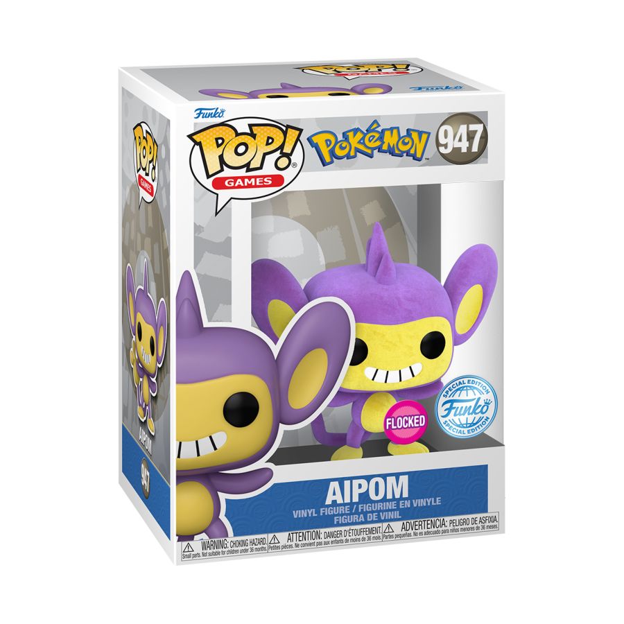 Pop Weasel - Image 3 of Pokemon - Aipom Flocked Pop! Vinyl [RS] - Funko - Pop Vinyl - Image - Pop Weasel