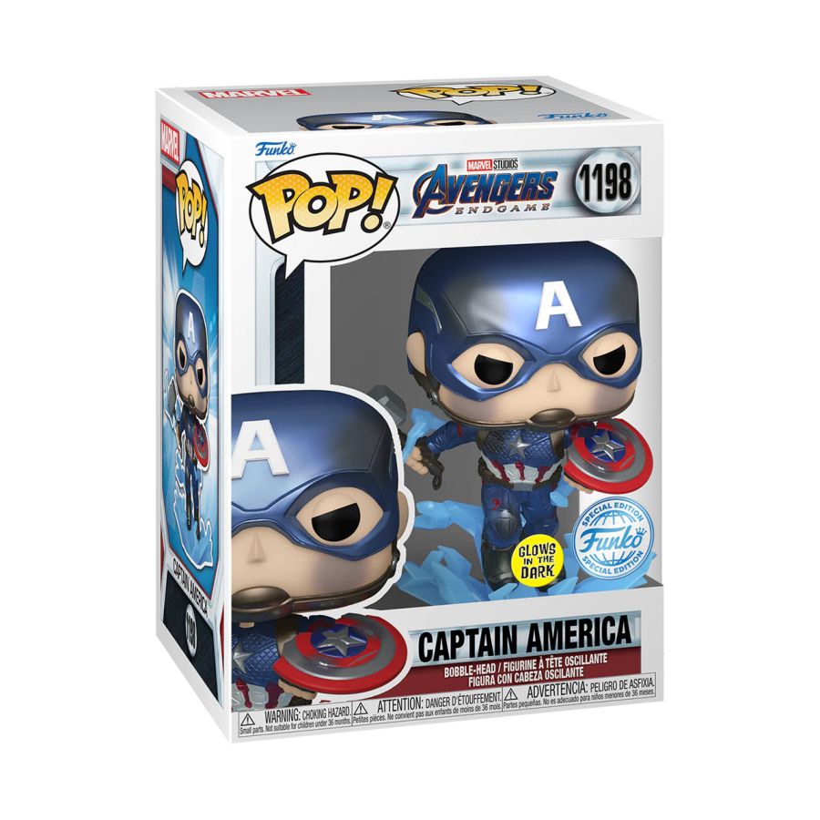 Pop Weasel - Image 2 of Avengers 4: Endgame - Captain America US Exclusive Metallic Glow Pop! Vinyl [RS] - Funko - Pop Vinyl - Image - Pop Weasel