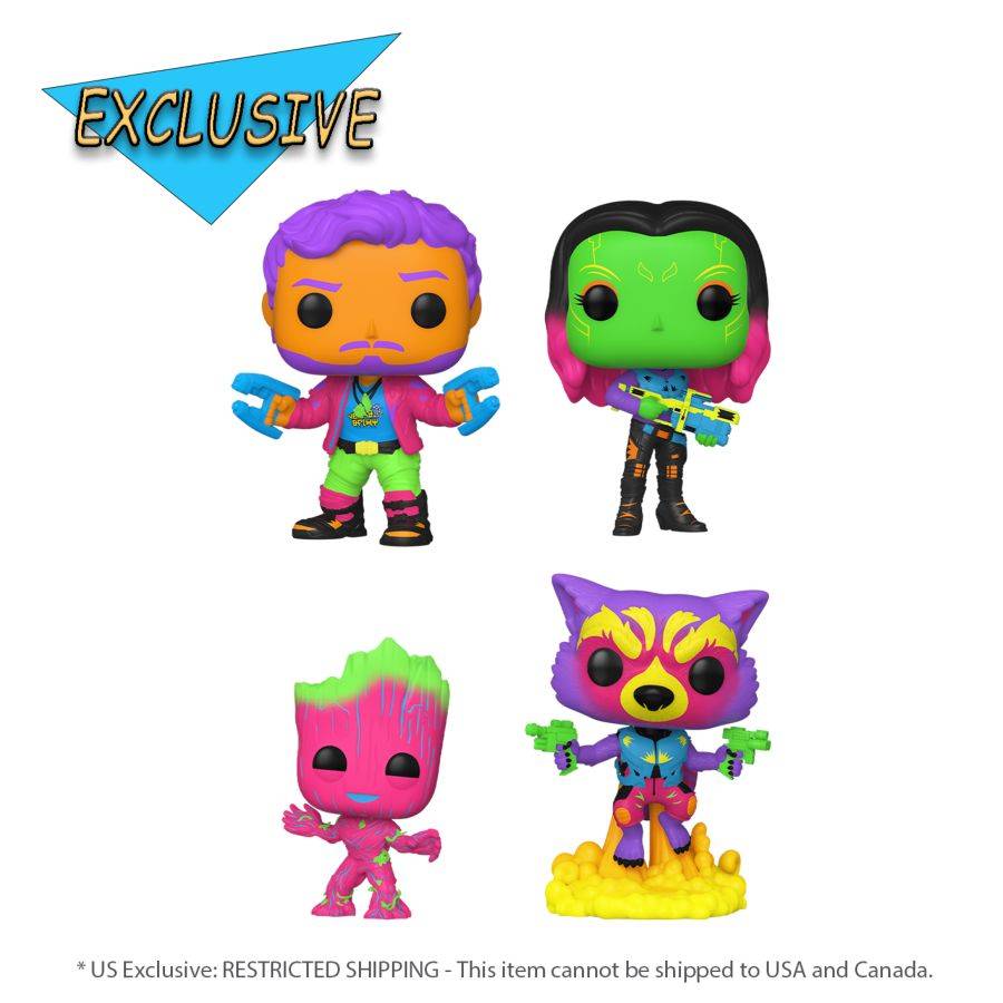 Pop Weasel Image of Guardians of the Galaxy: Volume 2 - US Exclusive Blacklight Pop! 4-Pack [RS] - Funko - Pop Vinyl - Image - Pop Weasel