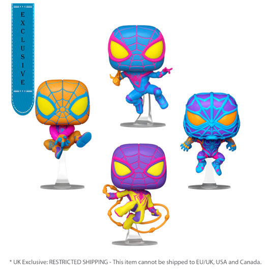 Pop Weasel Image of Miles Morales - Blacklight UK Exclusive Pop! Vinyl 4-Pack [RS] - Funko