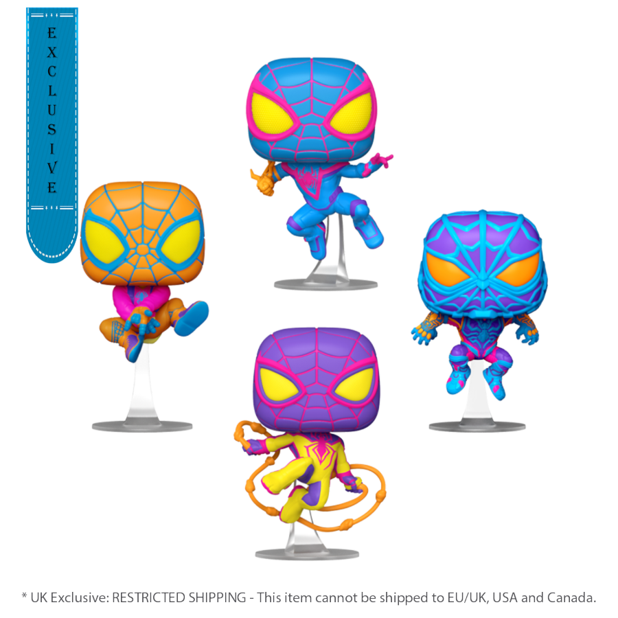 Pop Weasel Image of Miles Morales - Blacklight UK Exclusive Pop! Vinyl 4-Pack [RS] - Funko - Pop Vinyl - Image - Pop Weasel