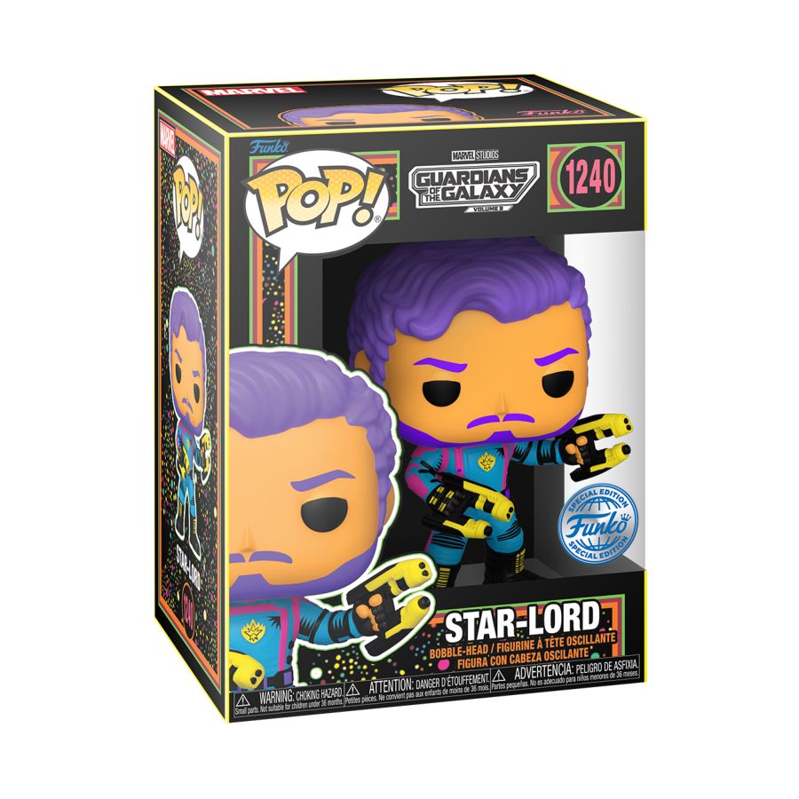 Pop Weasel - Image 3 of Guardians of the Galaxy: Vol. 3 - Star-Lord US Exclusive Blacklight Pop! Vinyl [RS] - Funko - Pop Vinyl - Image - Pop Weasel