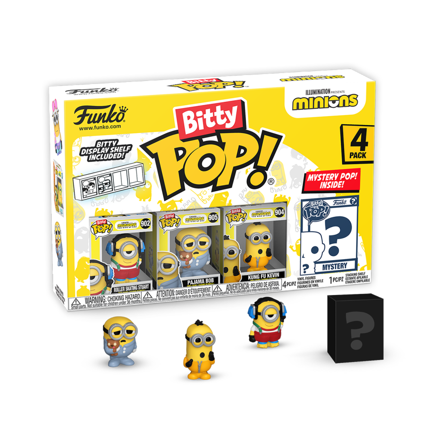 Pop Weasel Image of Minions - Roller Skating Stuart Bitty Pop! 4-Pack - Funko - Pop Vinyl - Image - Pop Weasel