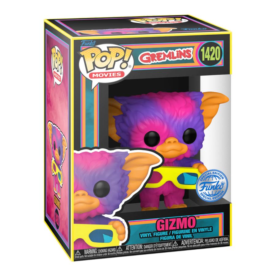 Pop Weasel - Image 3 of Gremlins - Gizmo with Glasses US Exclusive Blacklight Pop! Vinyl [RS] - Funko