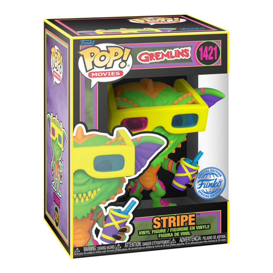 Pop Weasel - Image 3 of Gremlins - Stripe with Glasses US Exclusive Blacklight Pop! Vinyl [RS] - Funko - Pop Vinyl - Image - Pop Weasel