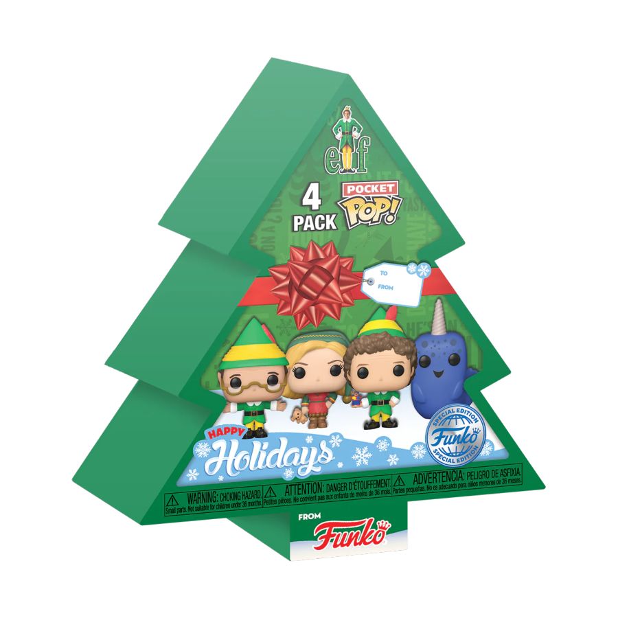 Pop Weasel - Image 3 of Elf - Tree Holiday US Exclusive Pocket Pop! 4-Pack Box Set [RS] - Funko