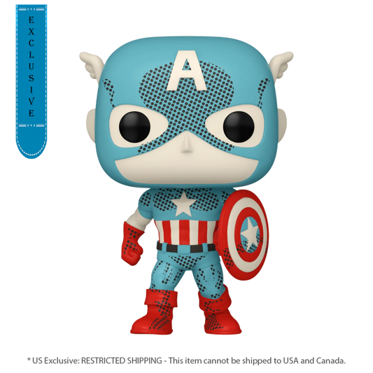 Pop Weasel Image of Marvel Comics: D100 - Captain America Retro Reimagined Pop! Vinyl [RS] - Funko