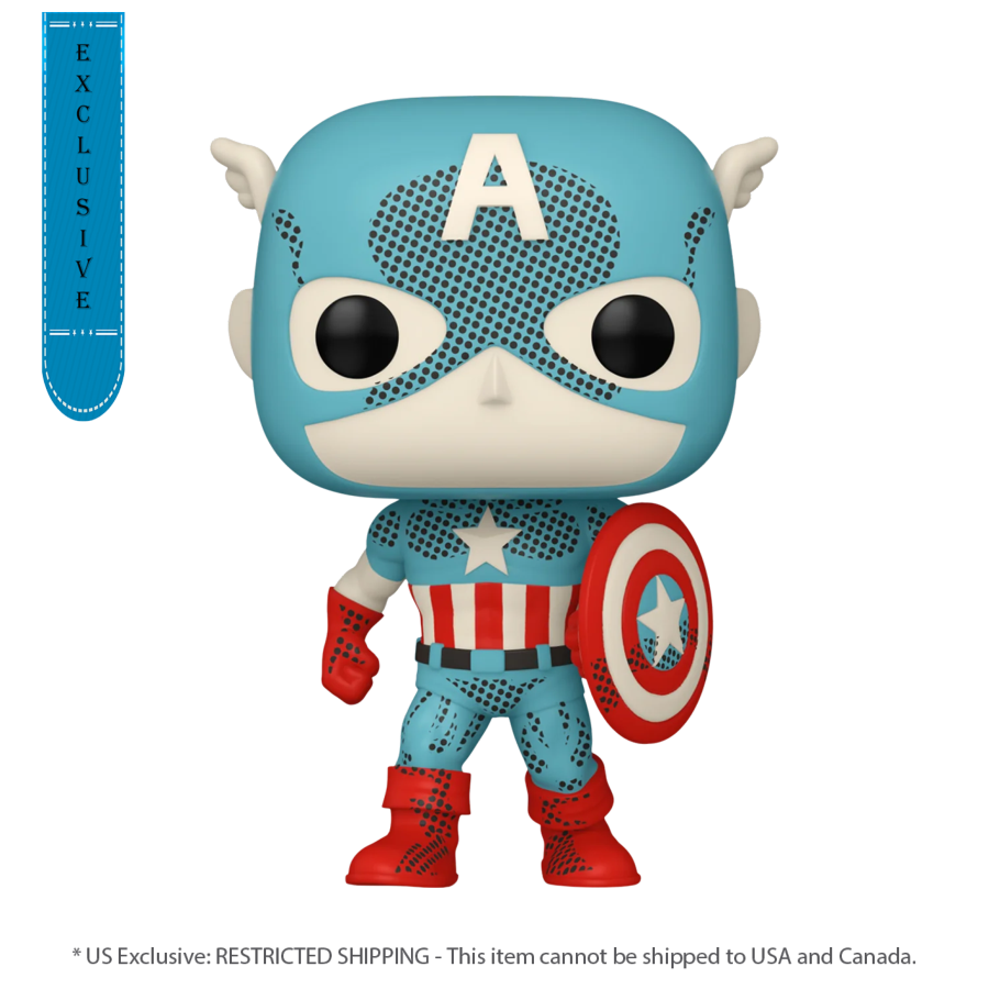 Pop Weasel Image of Marvel Comics: D100 - Captain America Retro Reimagined Pop! Vinyl [RS] - Funko