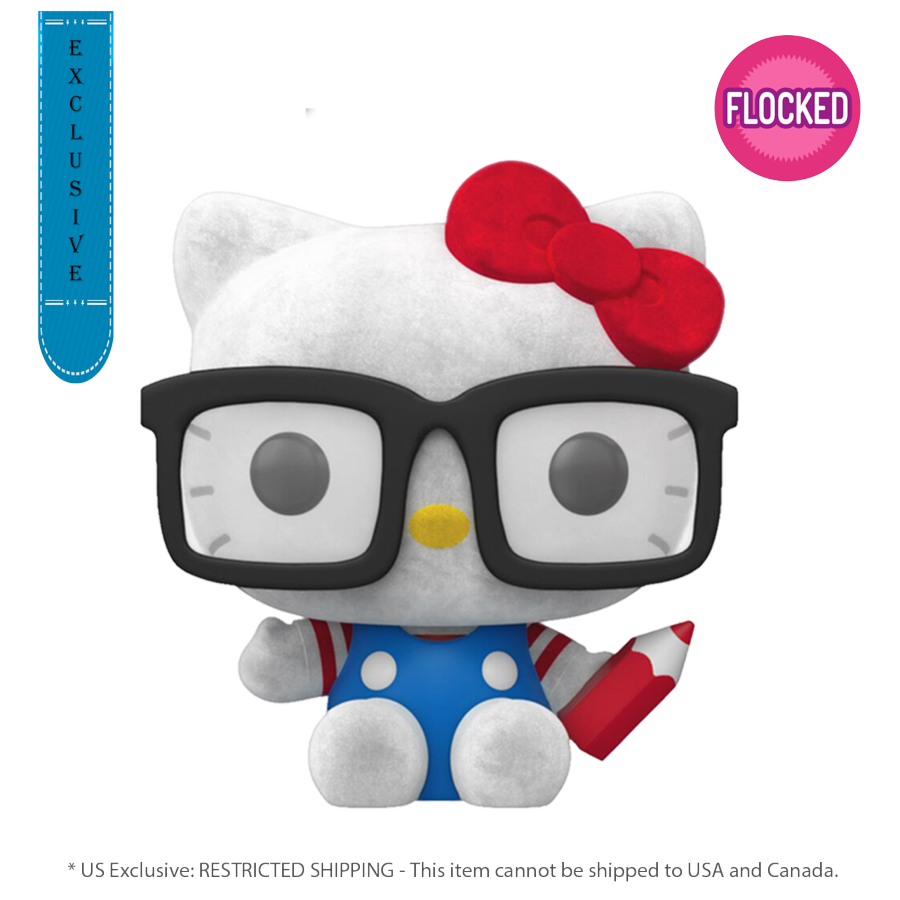 Pop Weasel Image of Hello Kitty - Hello Kitty Hipster Nerd with Glasses US Exclusive Flocked Pop! Vinyl [RS] - Funko - Pop Vinyl - Image - Pop Weasel