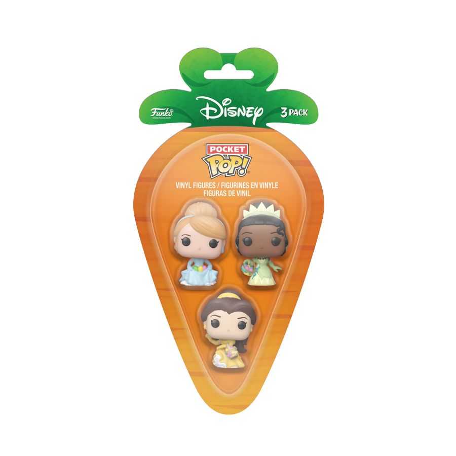 Pop Weasel - Image 2 of Disney - Cinderella, Belle, Tiana Carrot Pocket Pop! 3-Pack - Funko - Pop Vinyl - Image - Pop Weasel