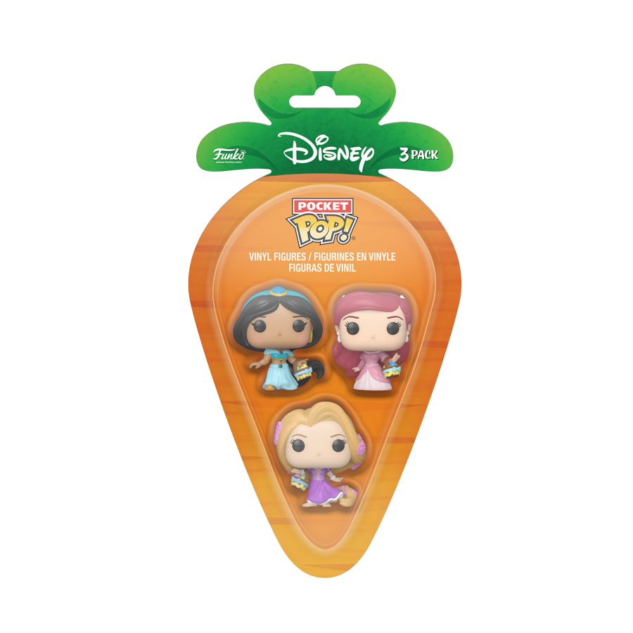 Pop Weasel - Image 2 of Disney - Rapunzel, Ariel, Jasmine Carrot Pocket Pop! 3-Pack - Funko - Pop Vinyl - Image - Pop Weasel